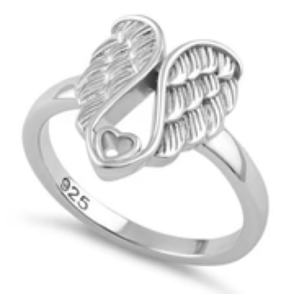 Sterling Silver Heart Infinity Ring choose one